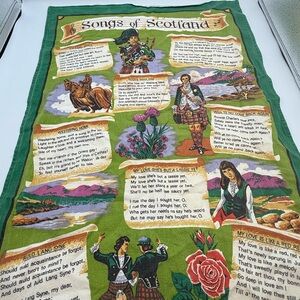 Vintage Tea Towel - Songs of Scotland - Cotton